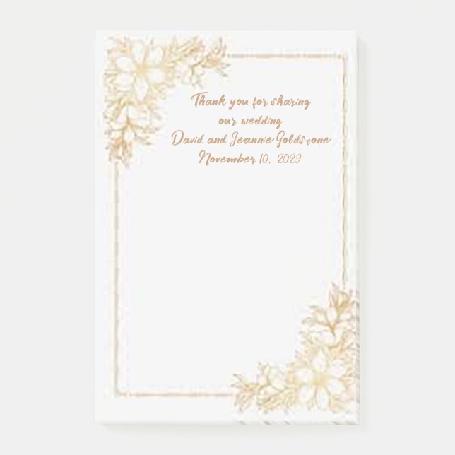 Post-it® Nos notes de mariage Post-It en guise de cadeaux d (Devant)