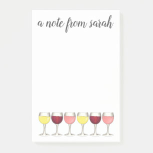 Post-it® Note De L'Amateur De Vin Rouge Blanc Rosé Verre
