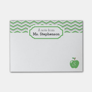 Post-it® Note de l'enseignant Monogramme de pomme de Chevro