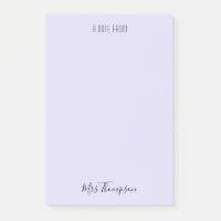 Note De L'Enseignant Purple Name Post It Notes