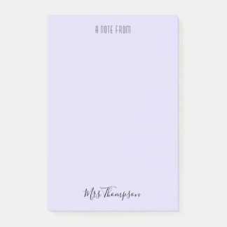 Post-it® Note De L'Enseignant Purple Name Post It Notes
