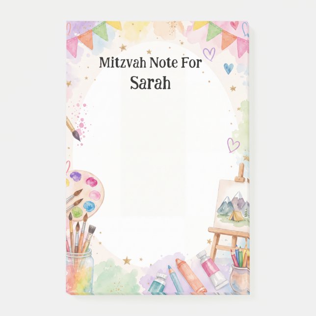 Post-it® Note de mitzvah de fille juive (Devant)