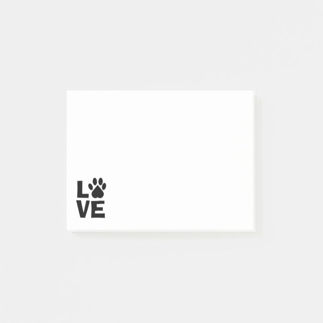 Post-it® Note de post-it d'empreinte de patte d'amour (Devant)