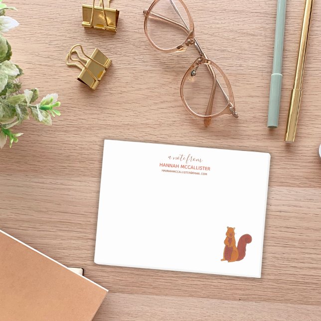 Post-it® Note de rappel de l'enseignant d'écureuil mignon (Créateur téléchargé)