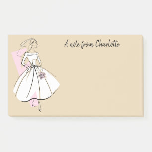 Post-it® Note de texte de la mariée de mode neutre
