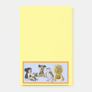 Post-it Note - Groupe d'animaux jouets dans un cad