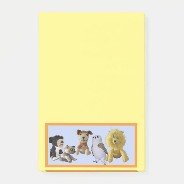 Post-it Note - Groupe d'animaux jouets dans un cad (Devant)