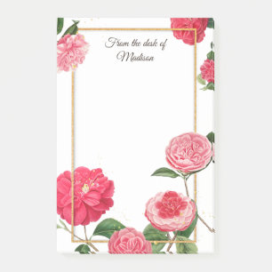 Post-it® Note Personnalisée Du Bureau Rose Floral Girly