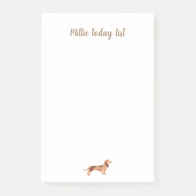 Post-It® Notes, 10,2 cm x 15,2 cm de chien dachshu (Devant)