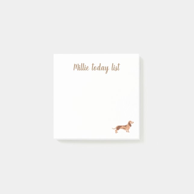 Post-It® Notes, 7,6 cm x 7,6 cm dachshund de chien (Devant)