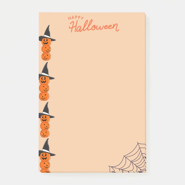 Post-it® Notes adhésives citrouille bon Halloween (Devant)
