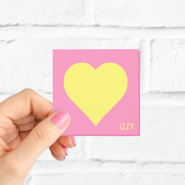 Post-it® Notes adhésives cœur rose personnalisées (Créateur téléchargé)