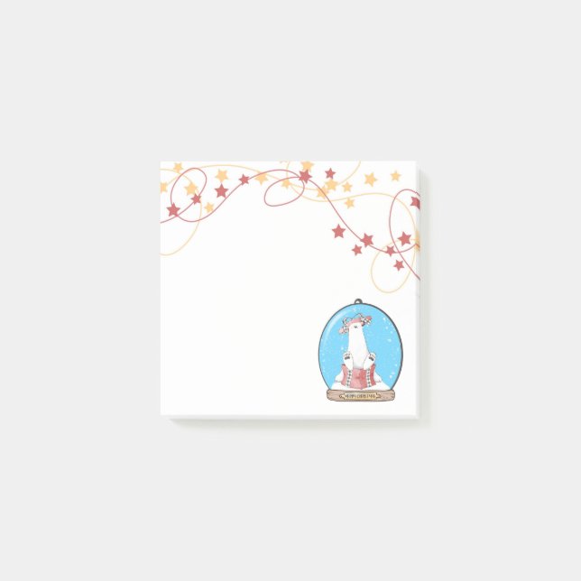 Post-it® Notes adhésives de Noël ours polaire boule à neige (Devant)