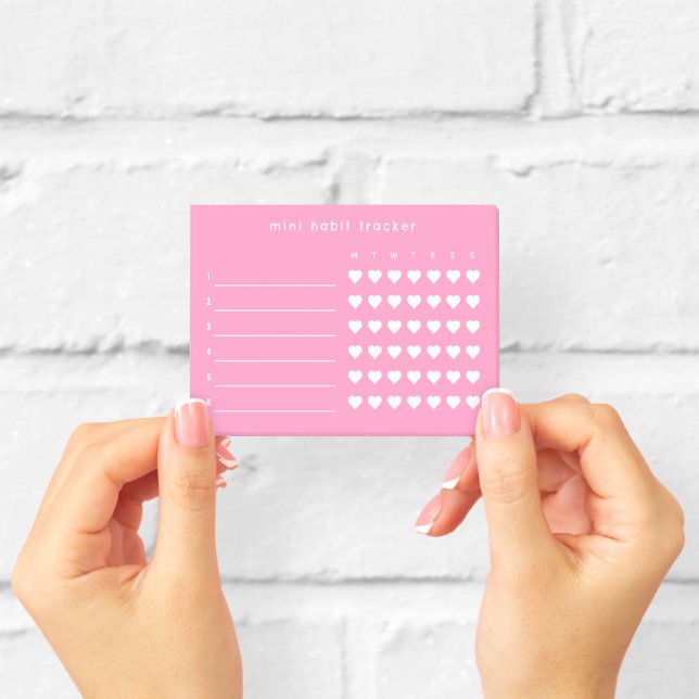 Post-it® Notes adhésives de suivi d'habitudes mini rose (Créateur téléchargé)