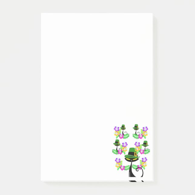 Post-it® Notes adhésives Fleur de chat pour la Saint-Patric (Devant)