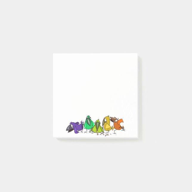 Post-it® Notes adhésives oiseaux colorés drôles (Devant)