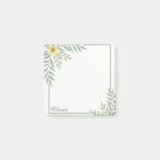 Post-it® Notes adhésives personnalisées avec bordure floral
