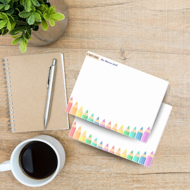 Post-it® Notes adhésives personnalisées pour enseignant – C (Personalized Teacher Post-it Notes Colorful)