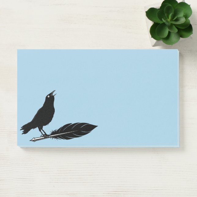 Post-it® Notes adhésives plume de corbeau oiseaux noirs (Bureau)
