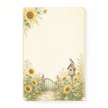 Notes adhésives Porte de jardin de tournesol et ni