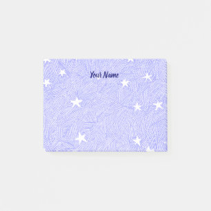Post-it® Notes adhésives vintage étoiles gravure bleu blanc