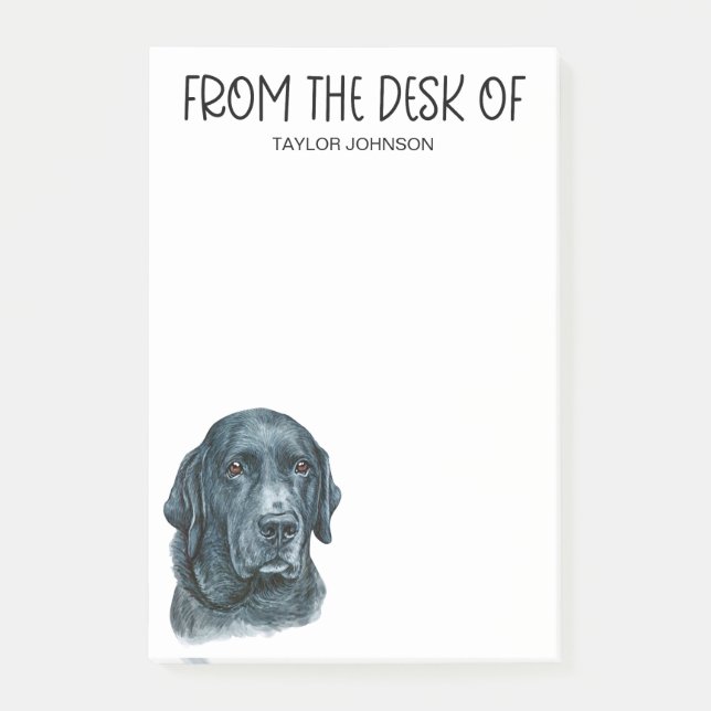 Post-it Notes Amoureux du Labrador Noir (Devant)