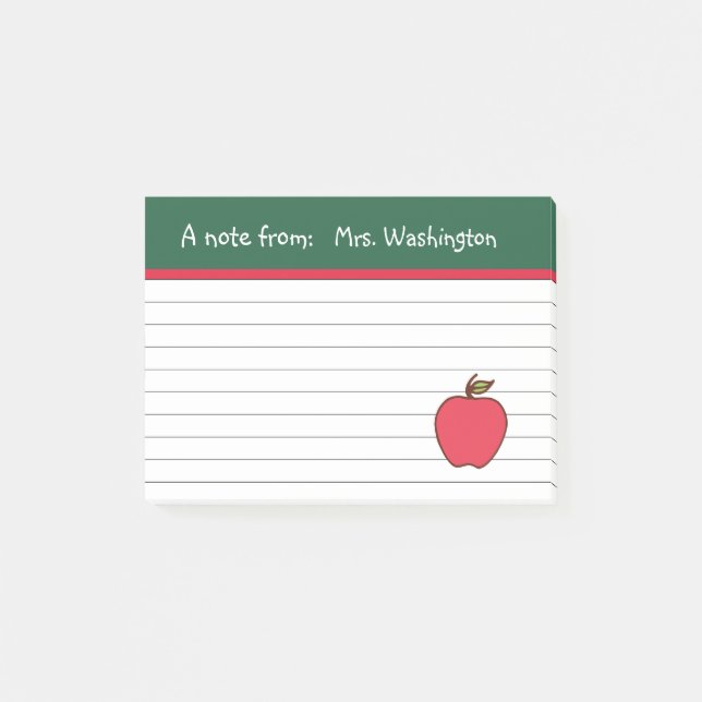 Post-it® Notes Apple Post de l'enseignant classique (Devant)