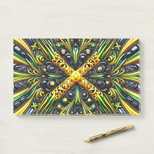 Post-it® Notes aux couleurs jamaïcaines (Sur un bureau)