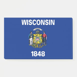 Post-it® Notes avec le drapeau du Wisconsin, États-Unis