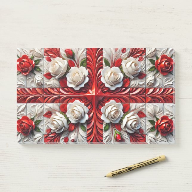 Post-it® Notes avec le Rose anglais (Sur un bureau)