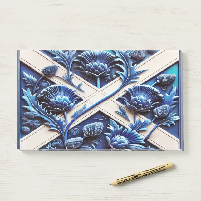 Post-it® Notes avec Scottish Thistles Design (Sur un bureau)