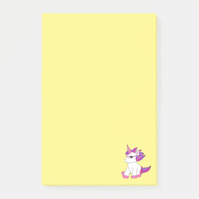 Post-it Notes avec une jolie licorne avec lunettes (Devant)