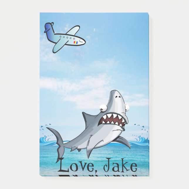 Post-it Notes Avion Requin Bleu (Devant)