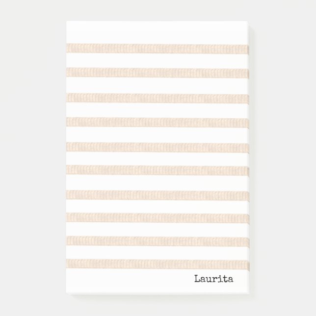 Post-it® Notes Beige & Blanche Rayure (Devant)