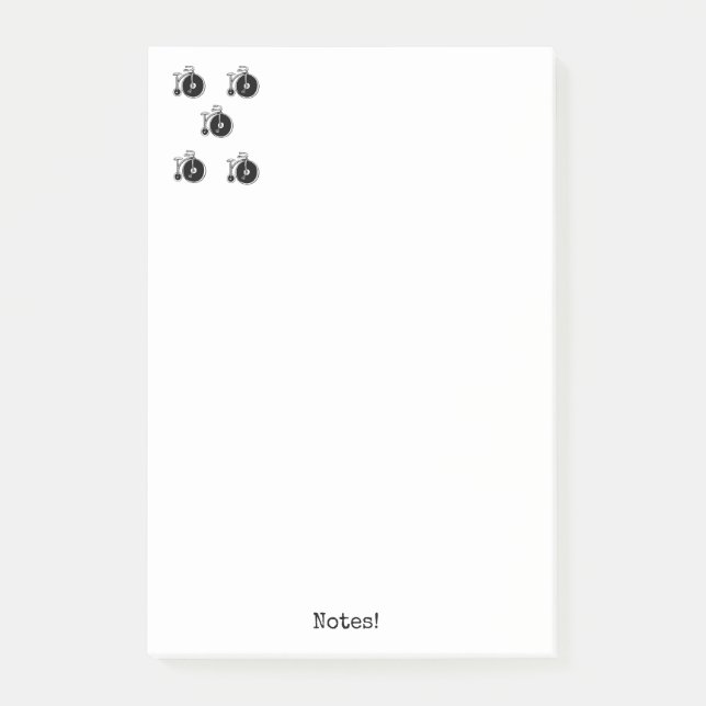 Post-it® Notes Bicyclettes Vintage Noir & Blanc (Devant)