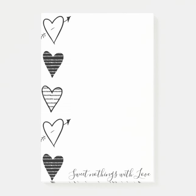 Post-it Notes Black Hearts Sweet Nothing avec Amou (Devant)