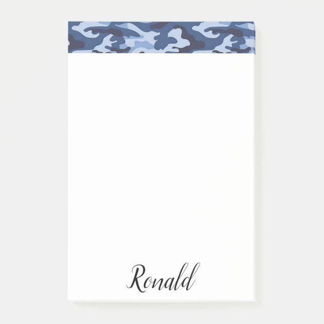 Post-it Notes Bleu Armée (Devant)