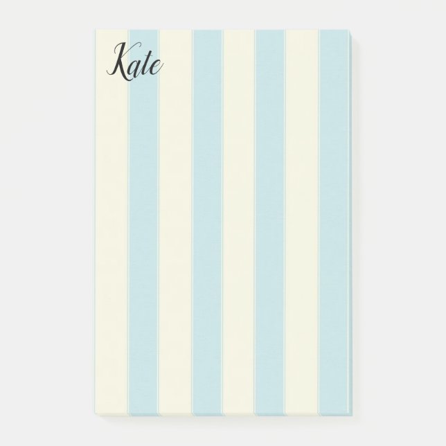 Post-it Notes Bleu Beige Rayure (Devant)