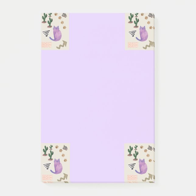Post-it® Notes Cactus Poisson Chat (Devant)