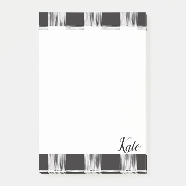 Post-it Notes Carreaux Noir et Blanc (Devant)