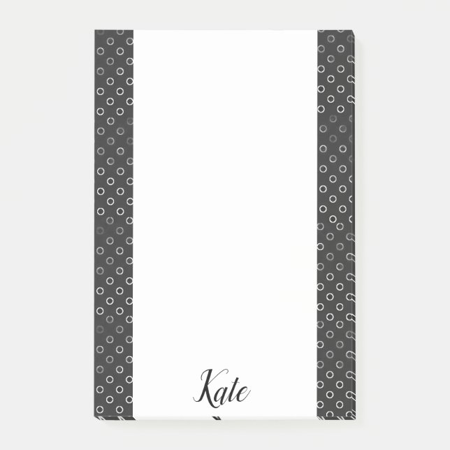 Post-it Notes Cercles Noirs et Blancs (Devant)