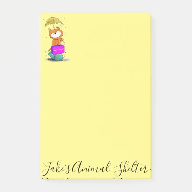 Post-it Notes Chat Félin Stérilisation & Castratio (Devant)