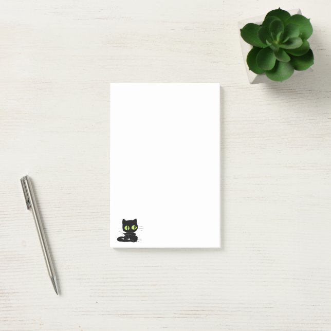 Post-it® Notes Chat Noir aux Yeux Verts  (Bureau)