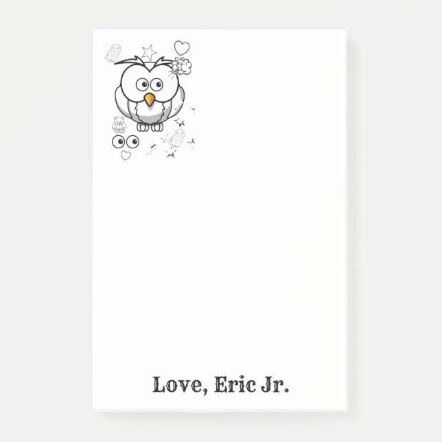 Post-it® Notes Chouette Coloriage Publier la note (Devant)