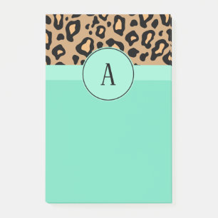 Post-it notes classiques monogrammées léopard