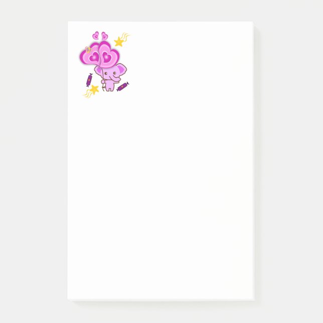 Post-it® Notes Cœurs d'Éléphant Violet (Devant)