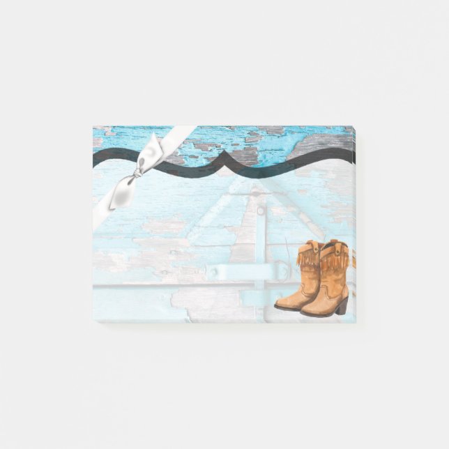 Post-it® Notes collantes Bleu Bois Grange Porte Bottes Pays (Devant)