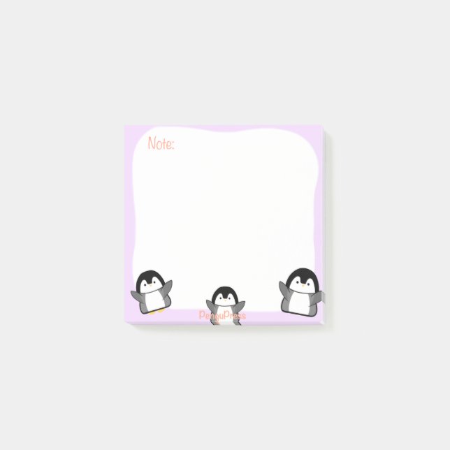 Post-it® Notes collantes de pingouin mignon (Devant)