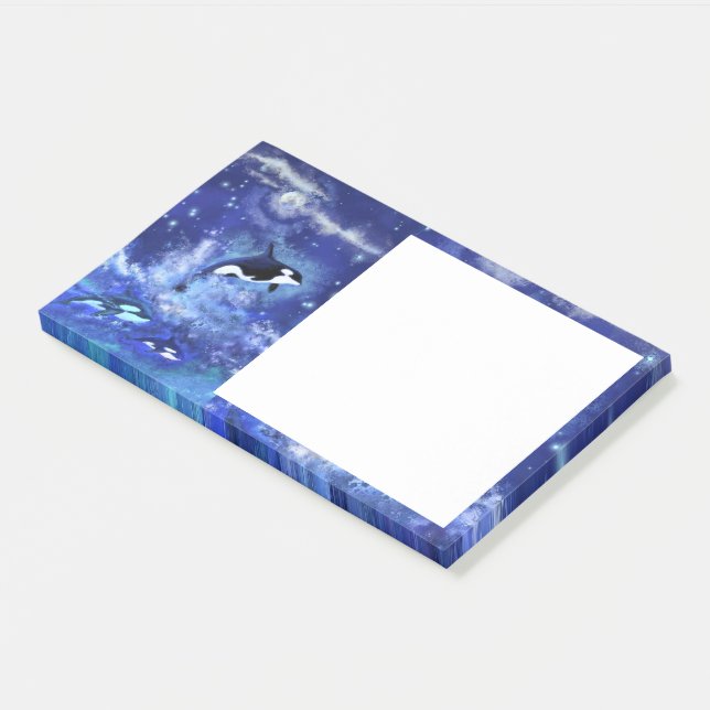 Post-it® Notes collantes des baleines tueuses (Incliné)