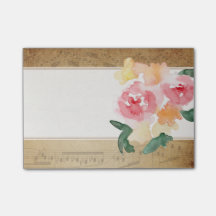 Notes collantes vintages de musique de feuille